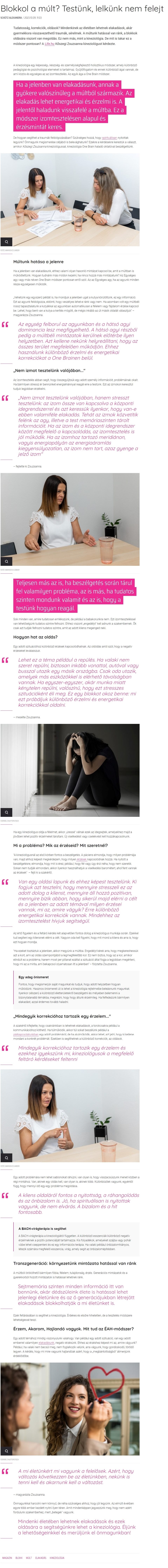 Blokkol a múlt? Testünk, lelkünk nem felejt