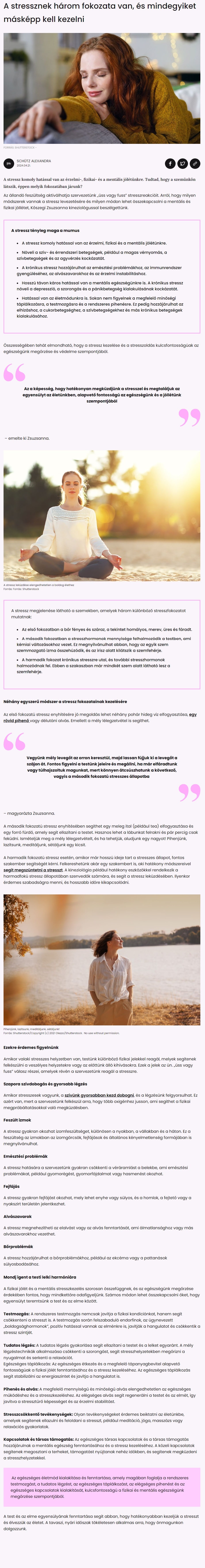 A stressznek három fokozata van, és mindegyiket másképp kell kezelni
