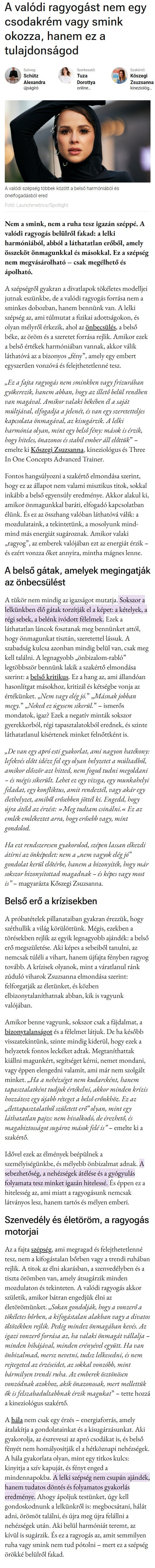 A valódi ragyogást nem egy csodakrém vagy smink okozza, hanem ez a tulajdonságod