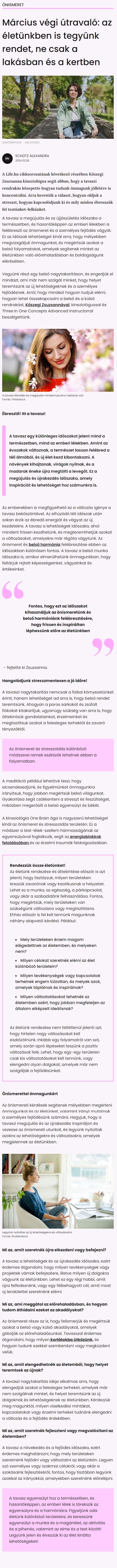 Március végi útravaló: az életünkben is tegyünk rendet, ne csak a lakásban és a kertben