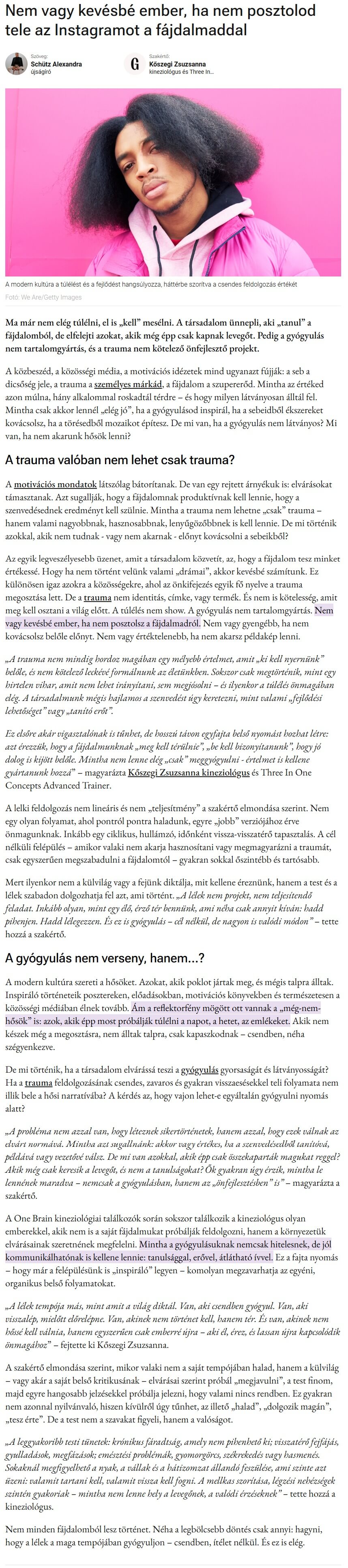 Nem vagy kevésbé ember, ha nem posztolod tele az Instagramot a fájdalmaddal
