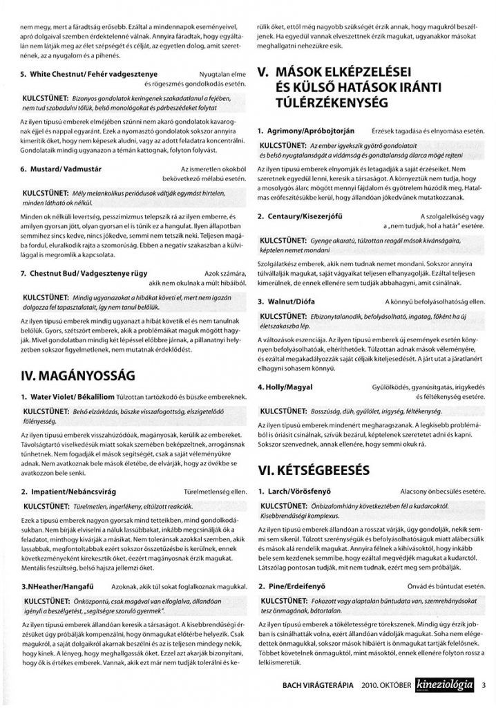 Kineziológia Magazin - Bach-virág cikk