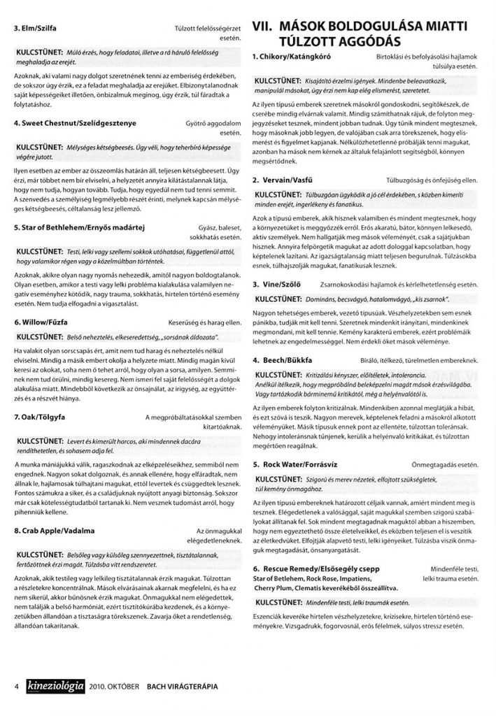 Kineziológia Magazin - Bach-virág cikk