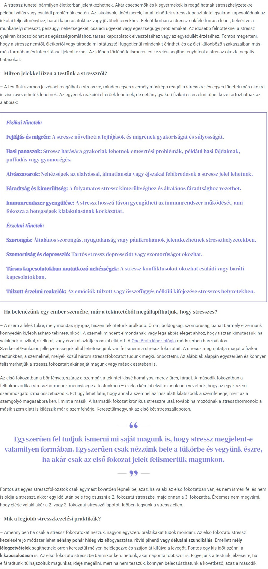 A szem a stressz tükre, avagy miről ismered fel a stresszt? Interjú Kőszegi Zsuzsanna kineziológussal