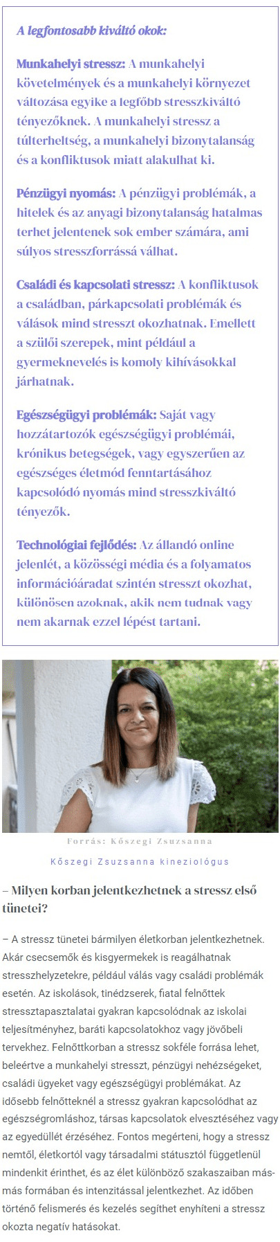 A szem a stressz tükre, avagy miről ismered fel a stresszt? Interjú Kőszegi Zsuzsanna kineziológussal