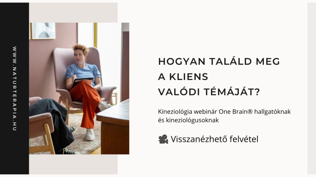 Kineziológiai szakmai webinár borítóképe két beszélgető nővel, Hogyan találd meg a kliens valódi témáját címmel.