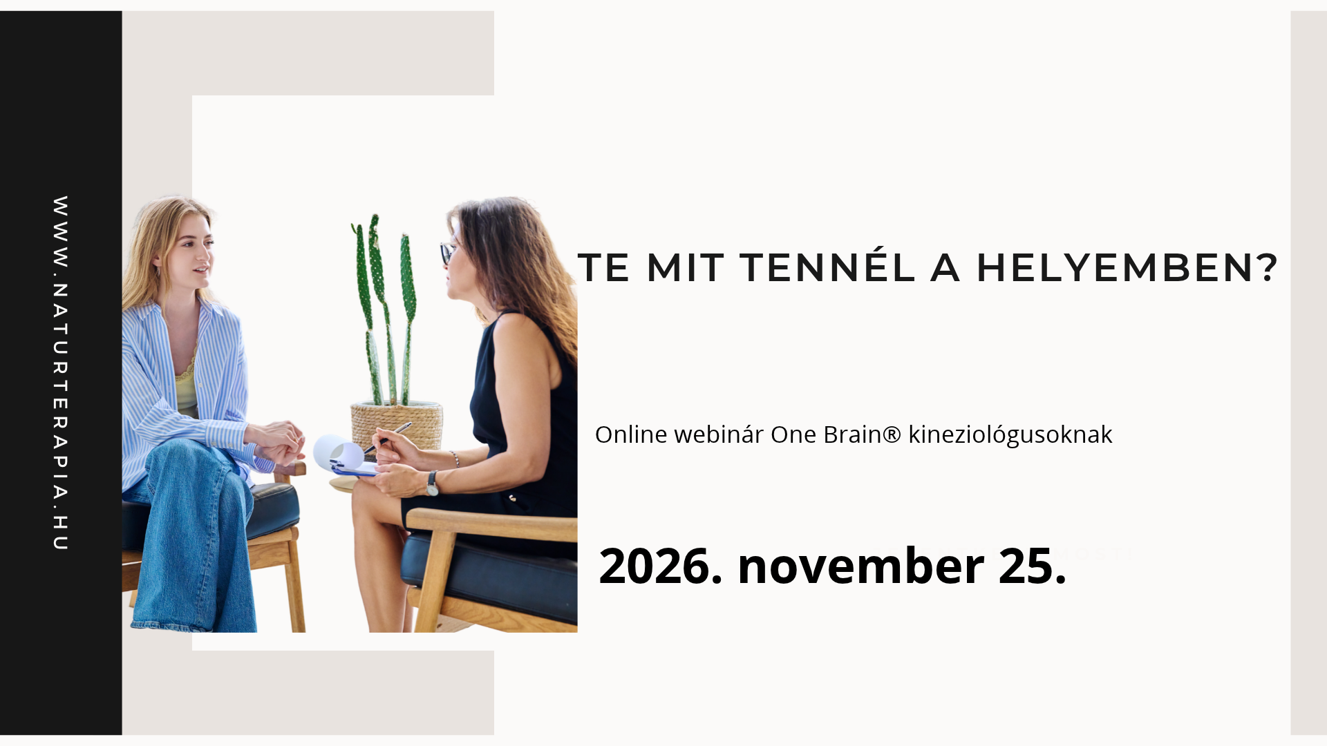Kliens és kineziológus beszélgetése egy konzultáción, döntési helyzetben.